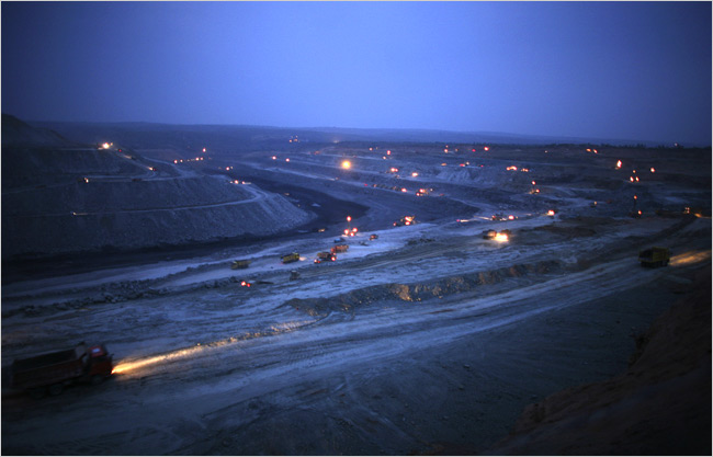 Chinas industrial growth depends on coal, plentiful but polluting, from coal mines like this one in Shaanxi Province behind a village store.