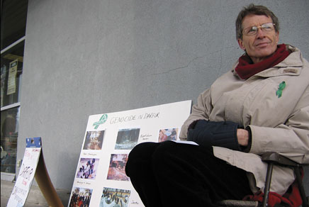 David Swann, 58, fasted for 14 days as a way to pressure the Canadian government to strengthen its support for a UN mission to the Darfur region of Sudan