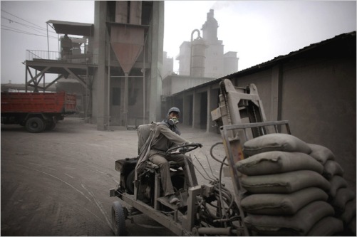 China&rsquo;s cement factories, like this one in Ningxia Province, use 45 percent more power than the world average, and its steel makers use about 20 percent more