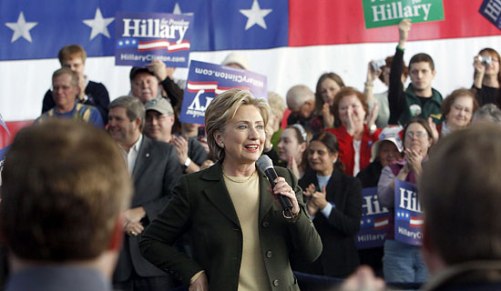 Hillary Clinton in Cedar Rapids, Iowa, on Tuesday. (Frank Polich/Bloomberg News)